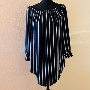 Forever 21 Striped Off-Shoulder Blouse‎